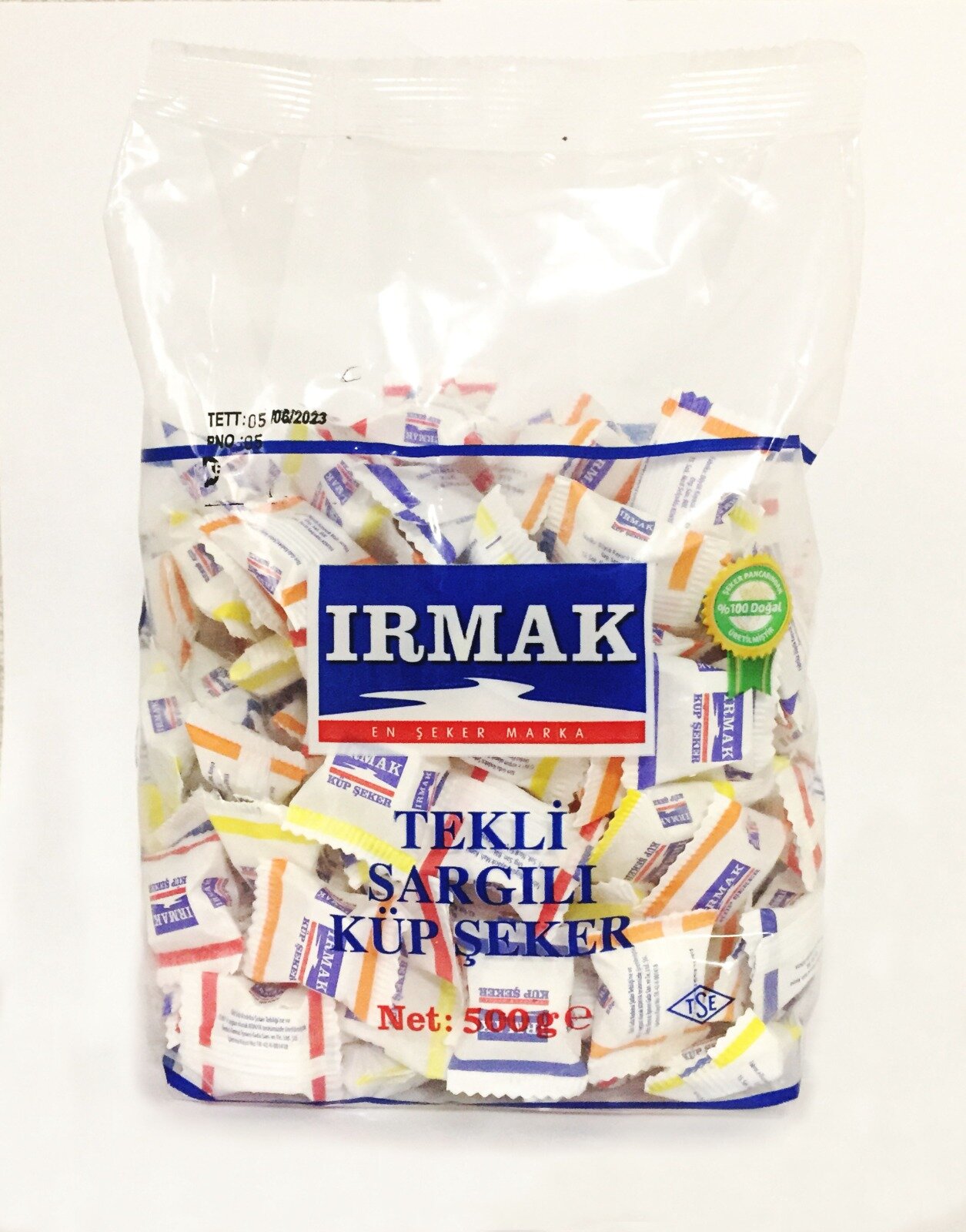Irmak Tekli Sargılı Küp Şeker 500 G (Poşet)