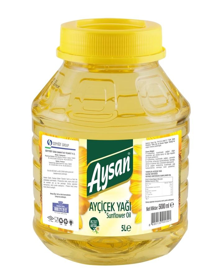 Aysan Ayçiçek Yağı Geniş Ağızlı Pet 5 L