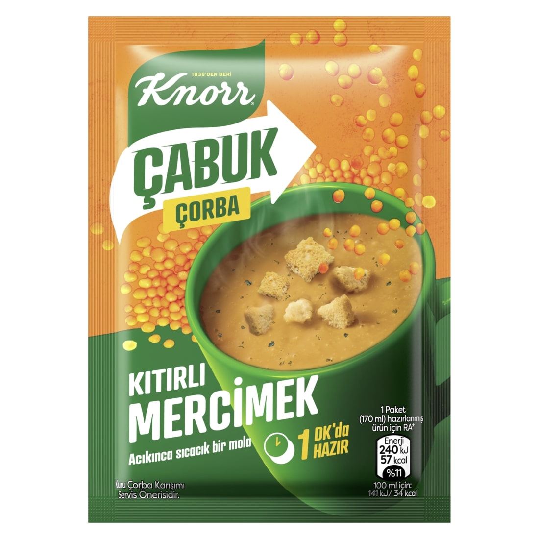 Knorr Çabuk Çorba Kıtırlı Mercimek 22 G