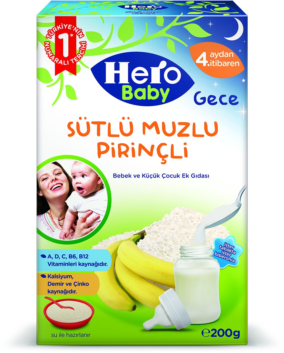Hero Baby Sütlü Muzlu Pirinçli Ek Besın 200 G