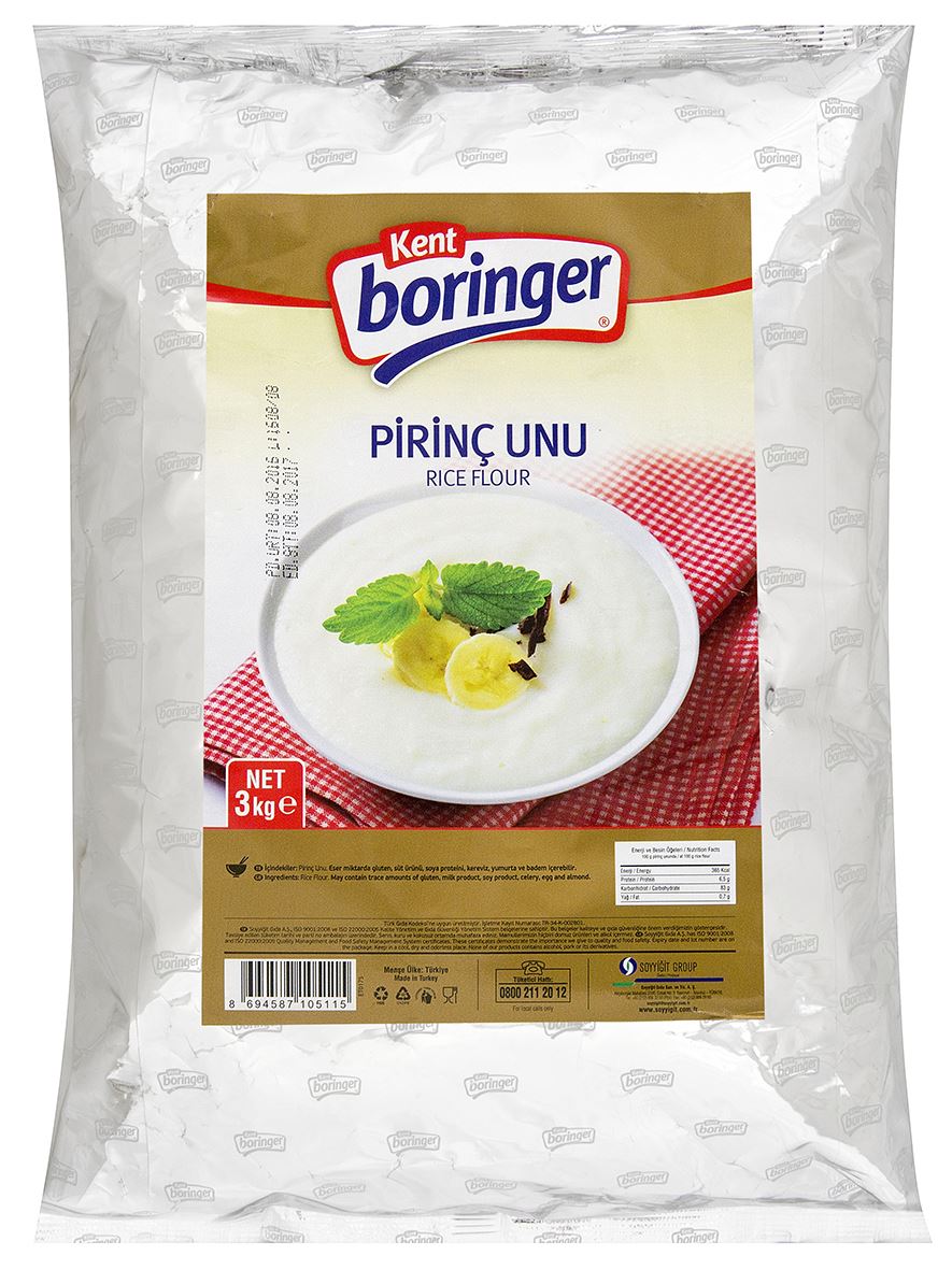 Kent Boringer Pirinç Unu 3 Kg
