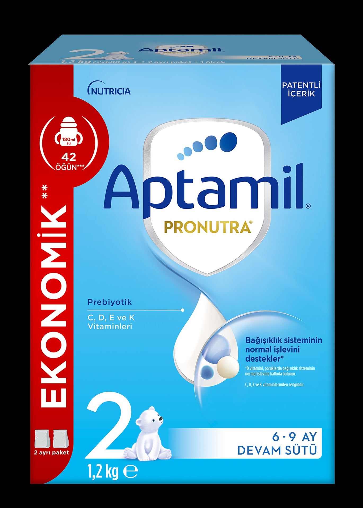 Aptamil Pronutra 2 Devam Sütü 1200 Gr 6 - 9 Ay