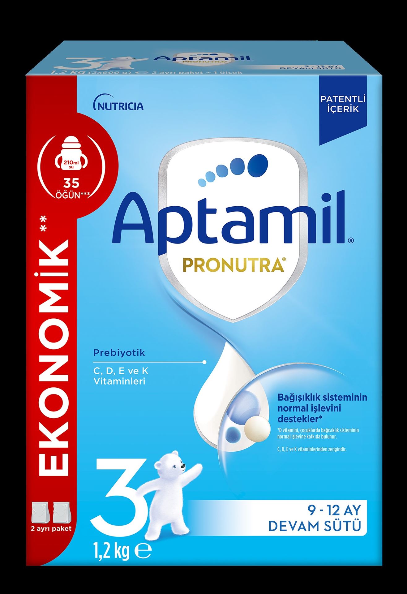 Aptamil Pronutra 3 Devam Sütü 1200 Gr 9 - 12 Ay