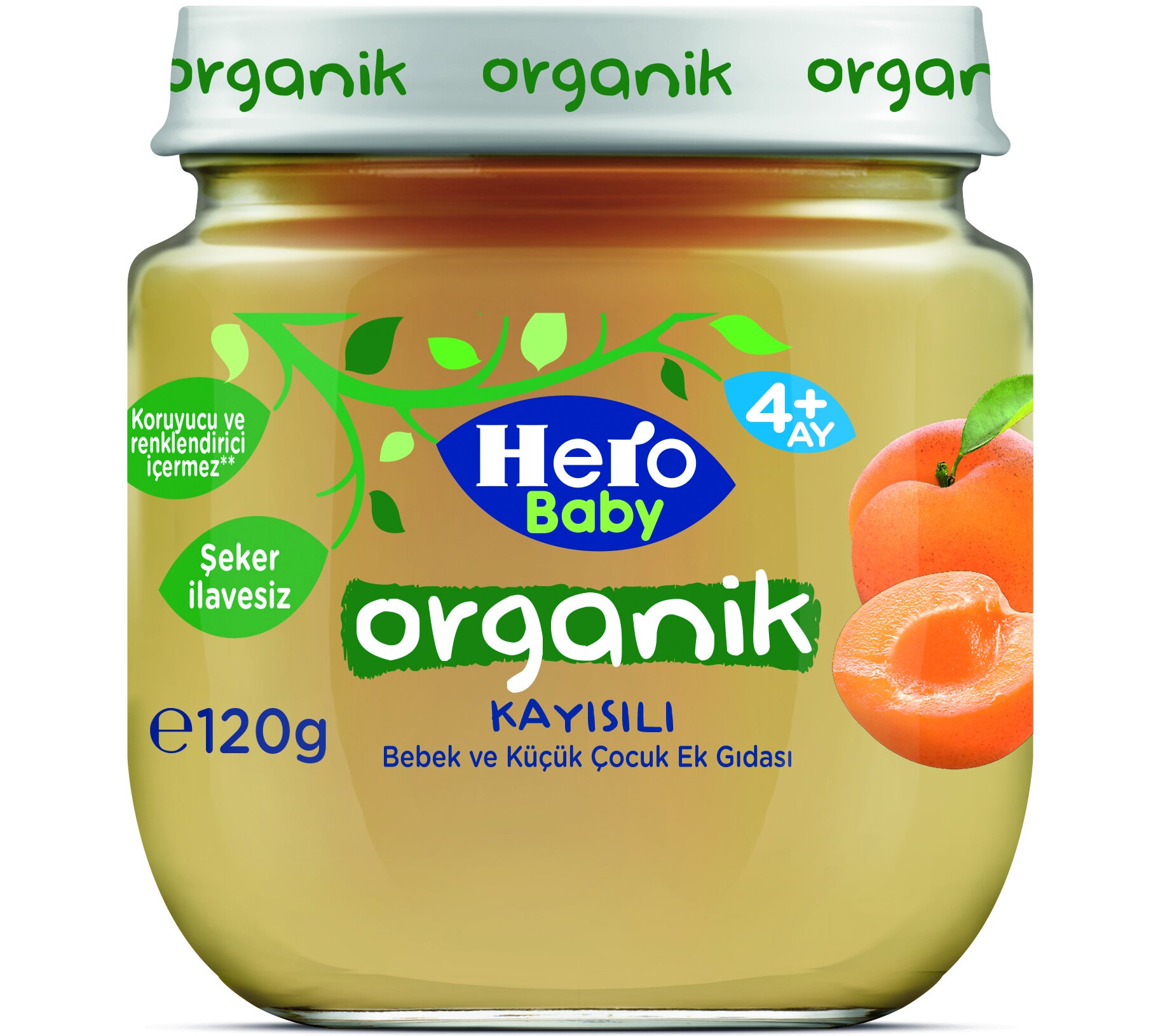 Hero Baby Organik Kayısılı Kavanoz Mama 120 G