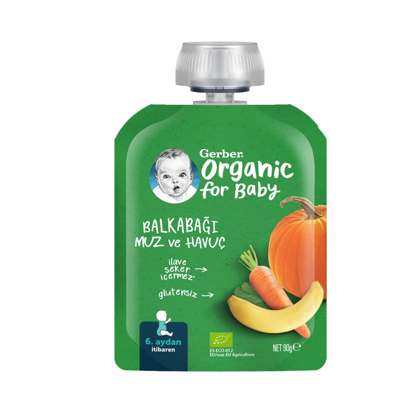 Gerber Organik Muzlu Havuç Balkabağı Püresi 90 G