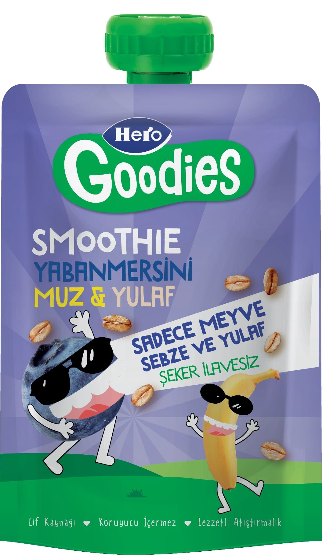 Hero Goodıes Yaban Mersini-Muz-Yulaf Pouch 100G