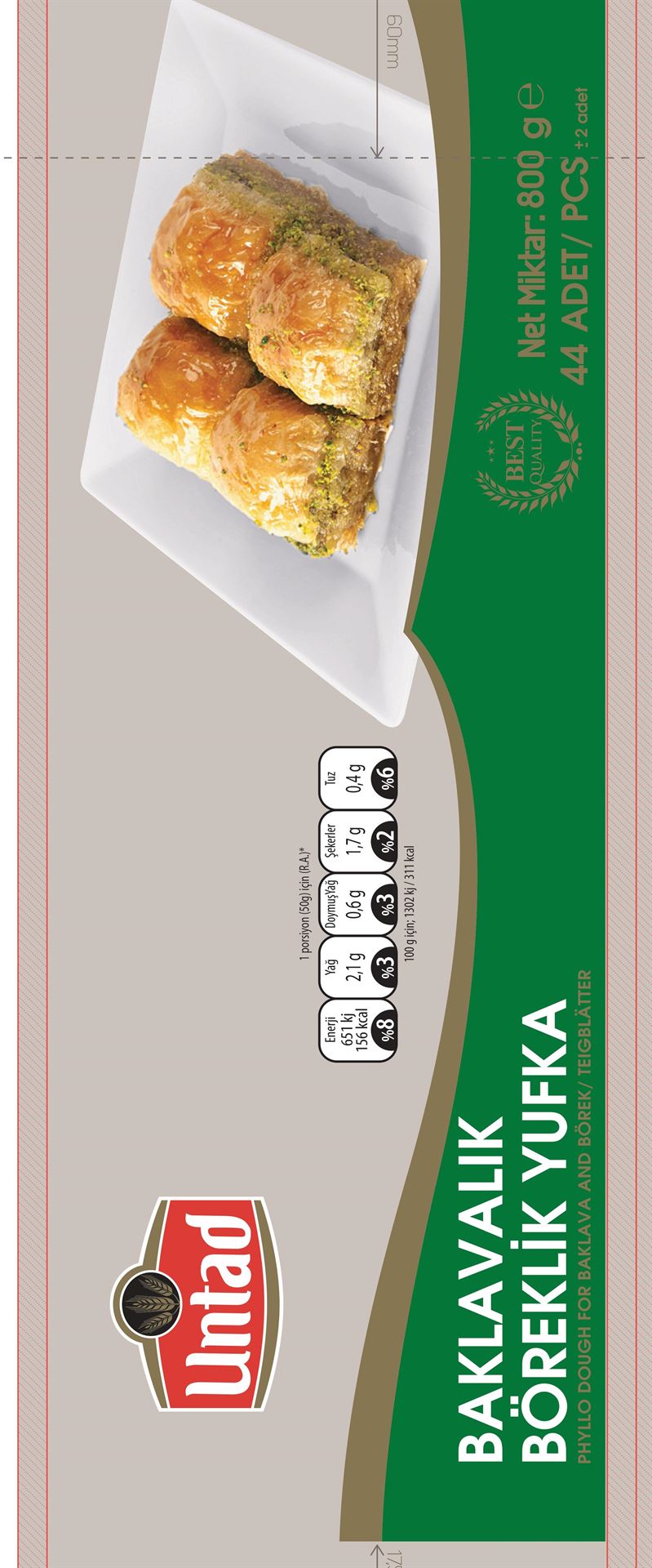 Untad Baklavalık & Böreklik Yufka 800 G