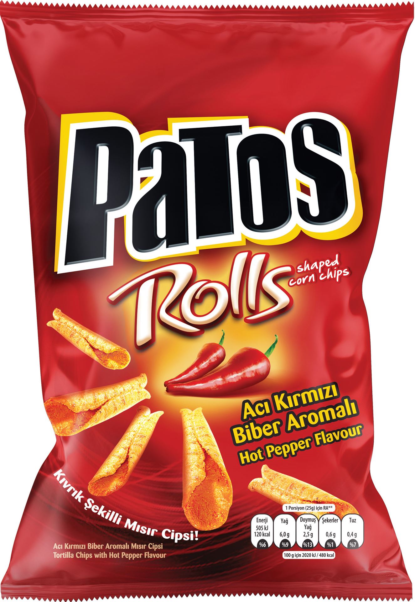Patos Rolls Acı Kırm.Biber Aroma.Mısır Cipsi 185G