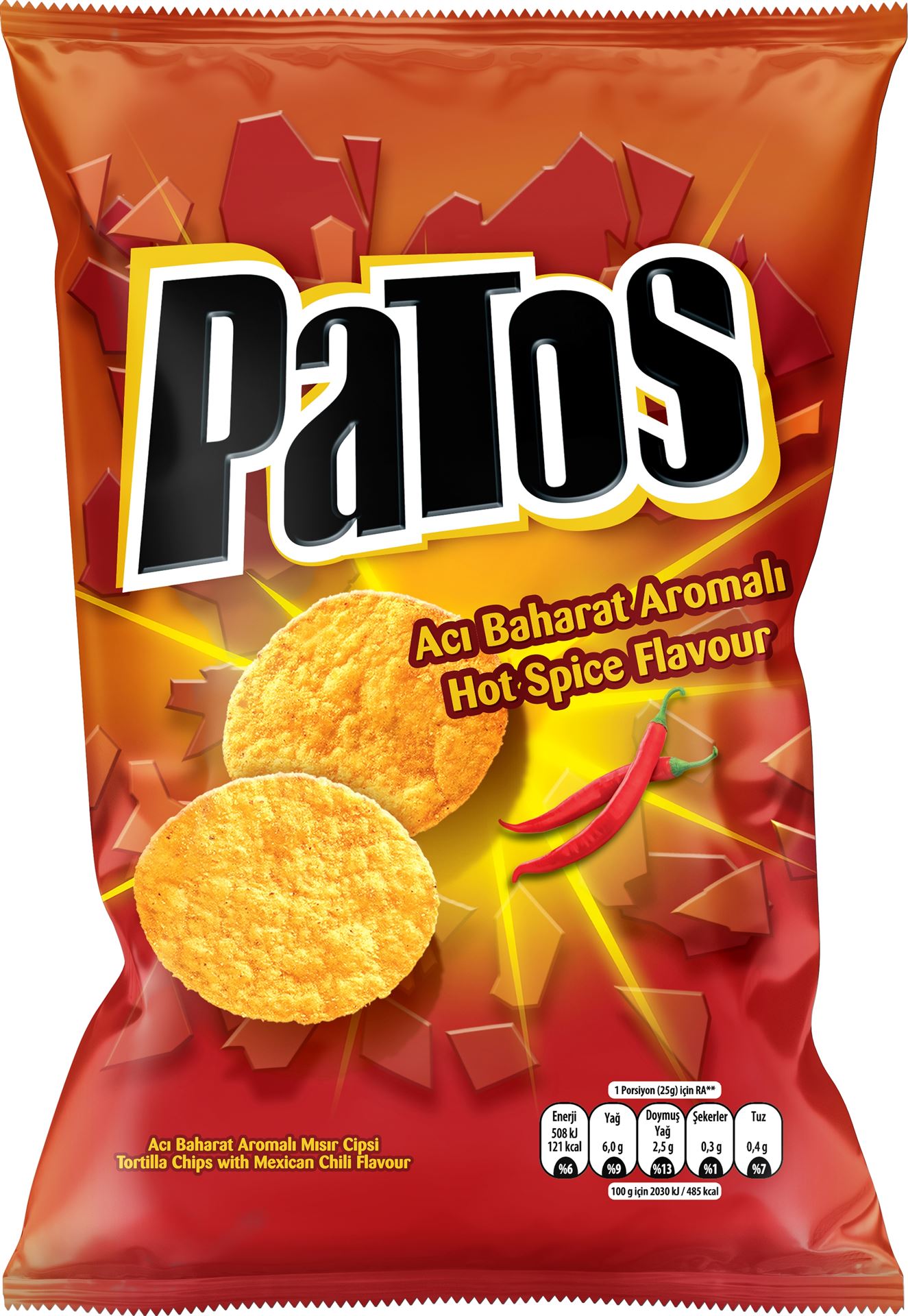 Patos Acı Baharat Aromalı Mısır Cipsi 135 G