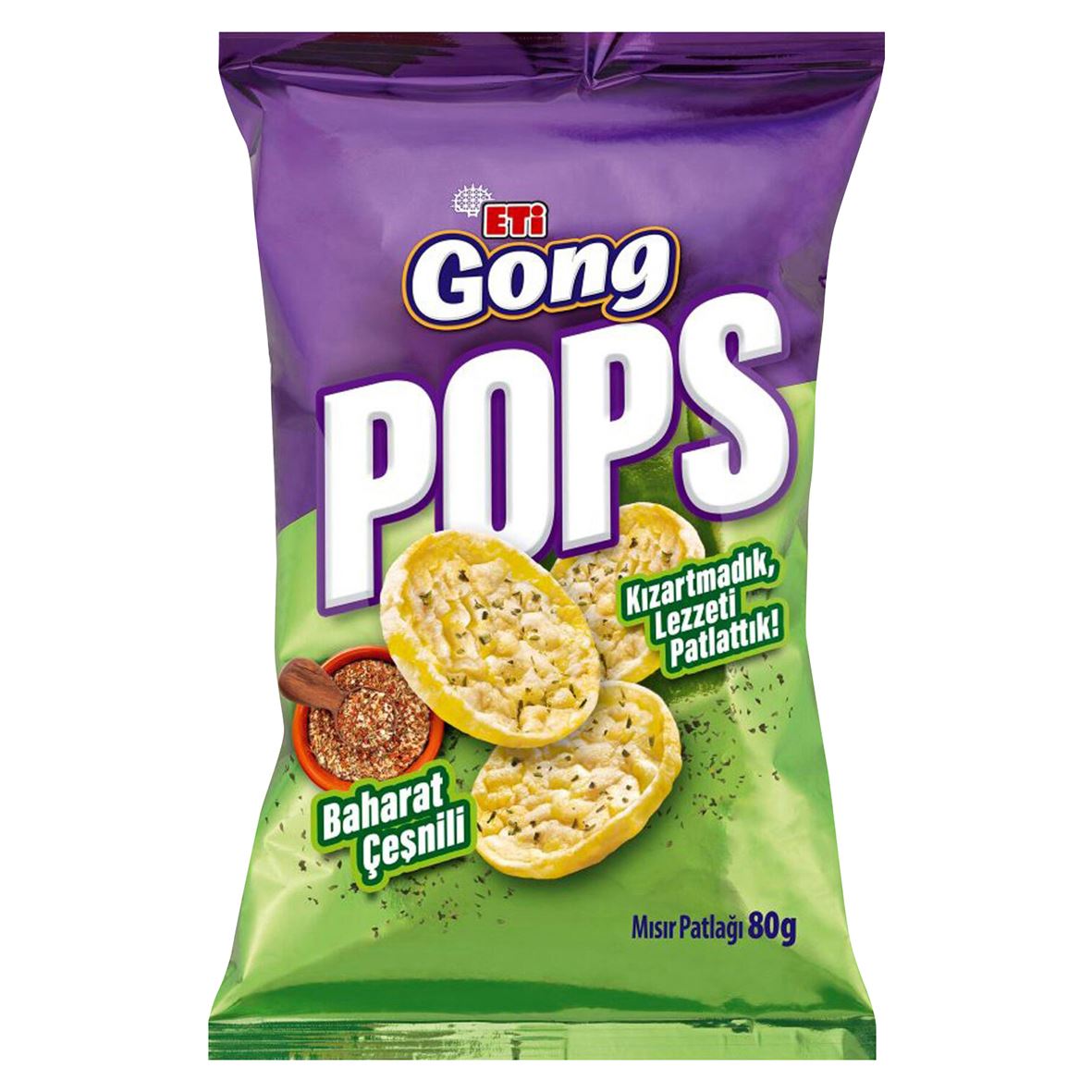 Eti Gong Pops Baharat Çeşnili Mısır Patlağı 80 G