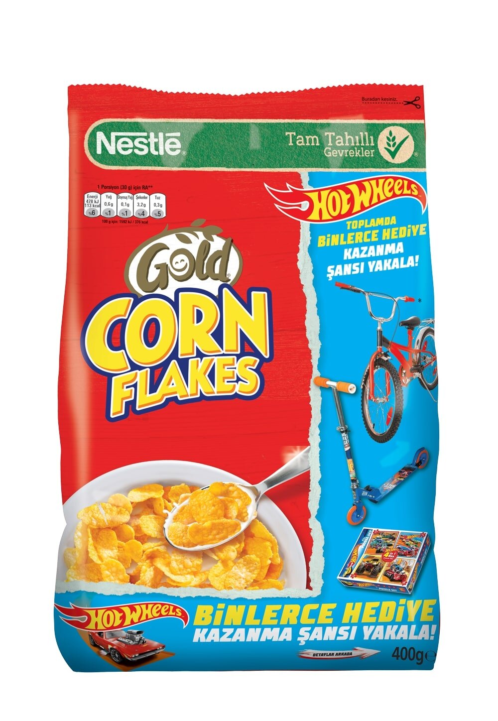 Nestle Gold Corn Flakes Tam Tahıl Mıs.Gevreği 400G