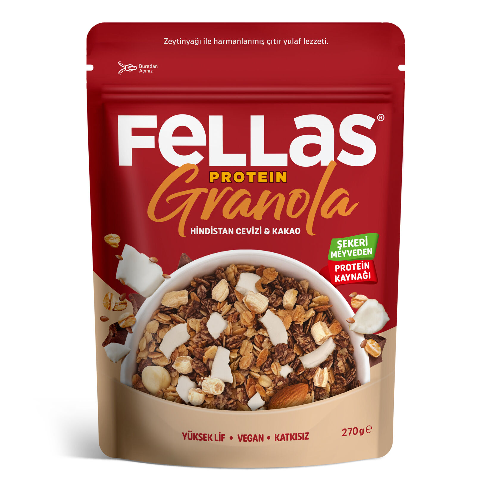 Fellas Vegan Proteın Granola H.Cevizi& Kakao 270G