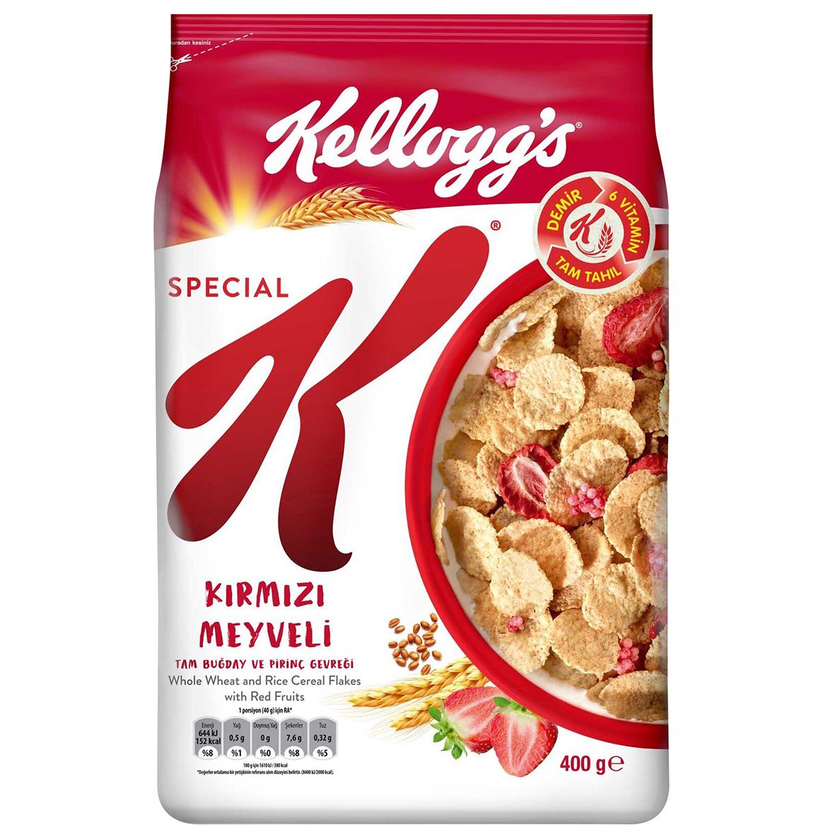 Kelloggs Specıal K-Flakes Kırmızı Meyveli 400 G