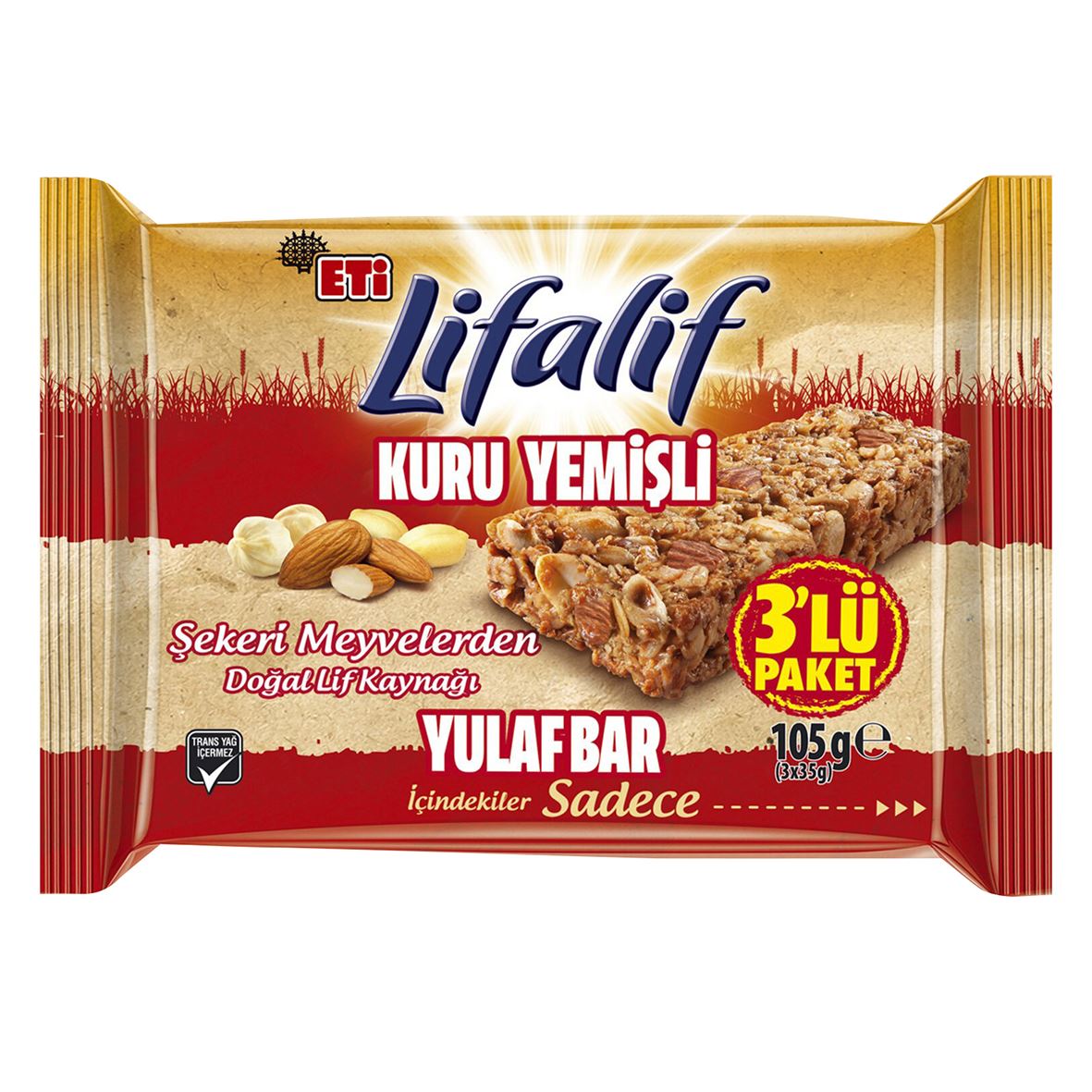 Eti Lifalif Kuru Yemişli 3Lü Yulaf Bar 105 G