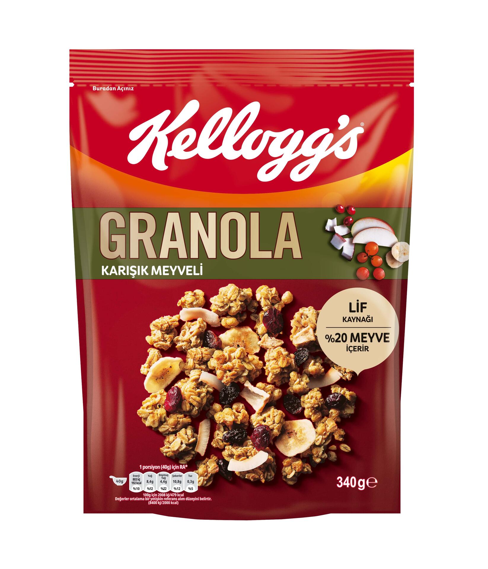 Kelloggs Karışık Meyveli Granola 340 G