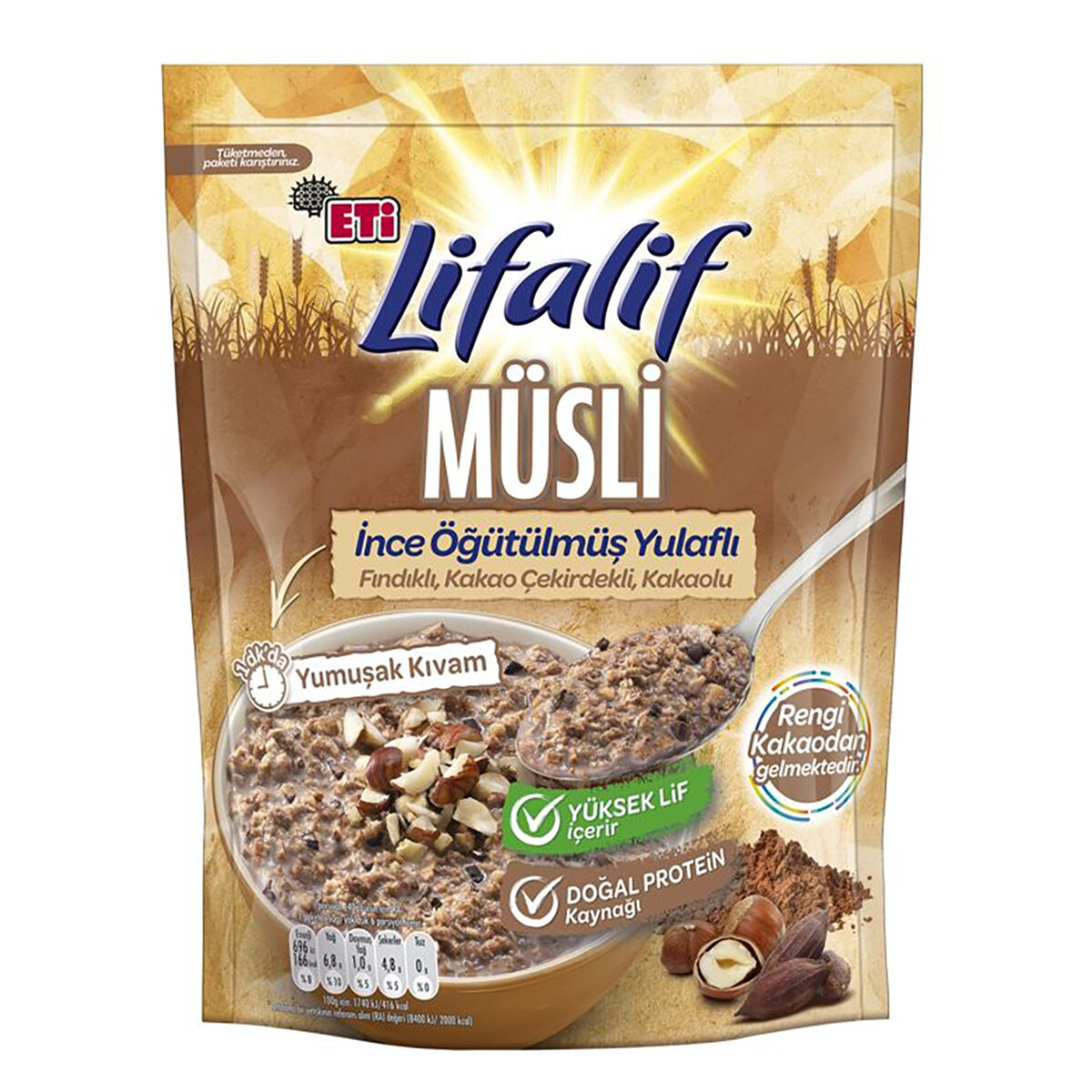 Eti Lifalif Kakaolu İnce Öğütülmüş Müsli 250 G