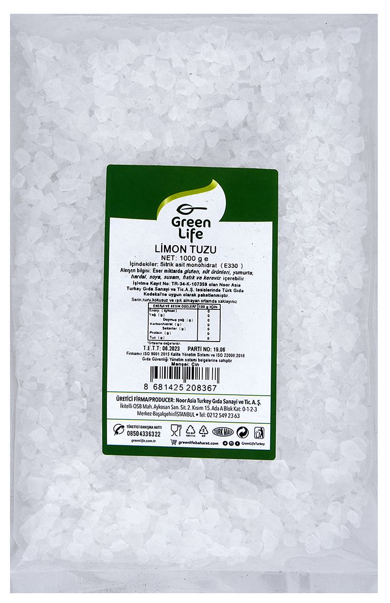 Green Lıfe Limon Tuzu Parça 1 Kg