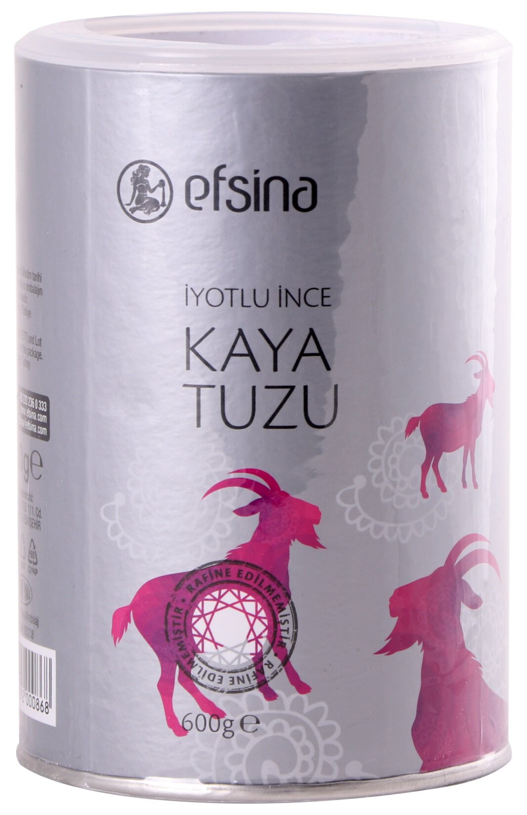 Efsına Kaya Tuzu Sılındır Kutu 600 G.