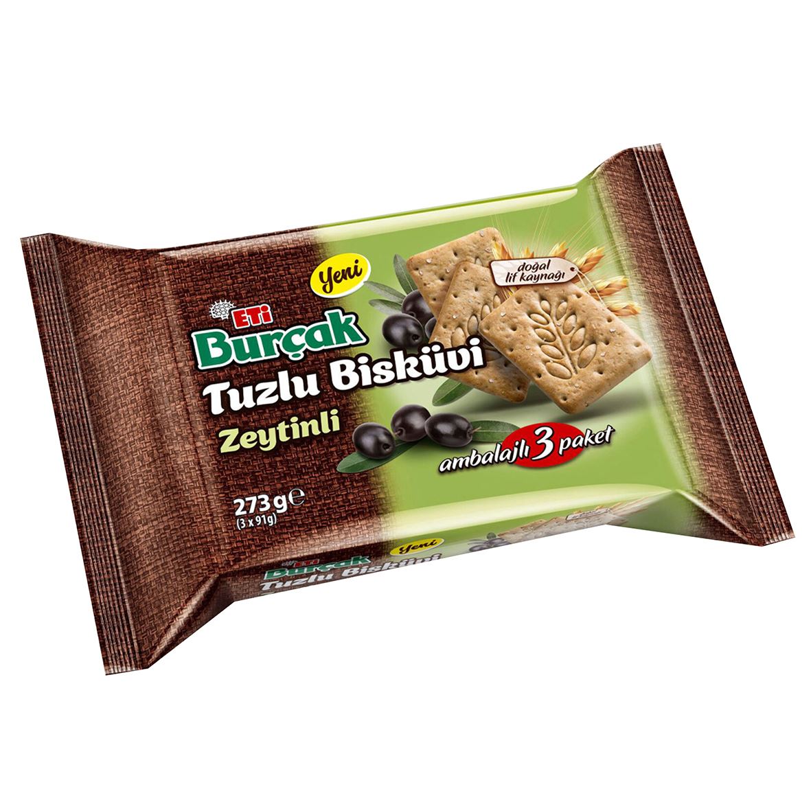 Eti Burçak Tam Buğ Unlu Tuzlu Zeytnli Bisküvi 273G