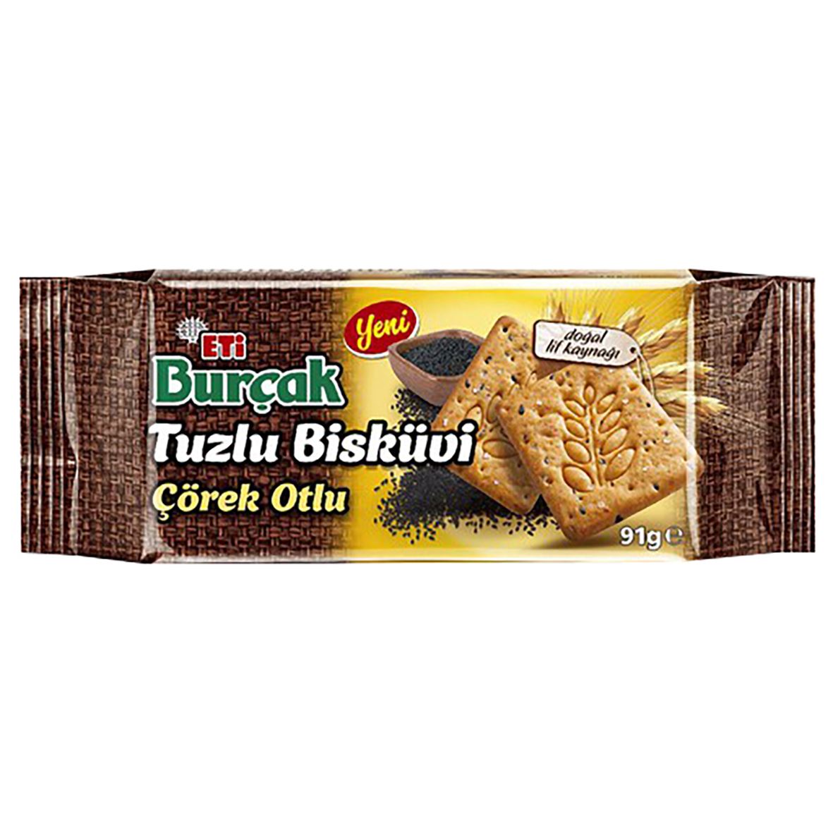 Eti Burçak Tam Buğday Çörek Otlu Tuzlu Bisküvi 91G