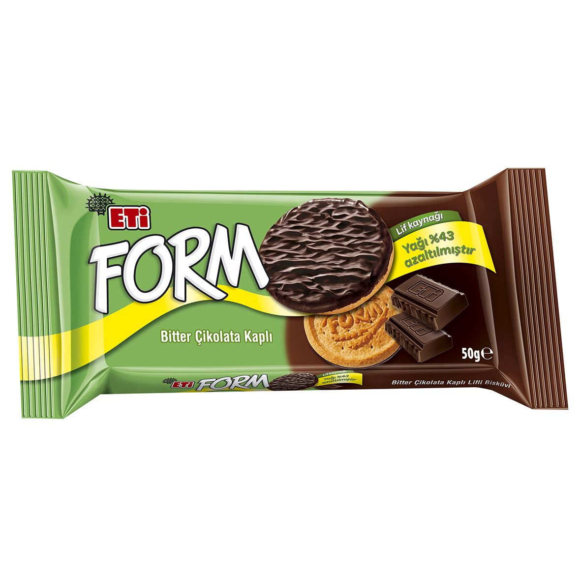 Eti Form Çikolata Kaplı Lifli Bisküvi 50 G
