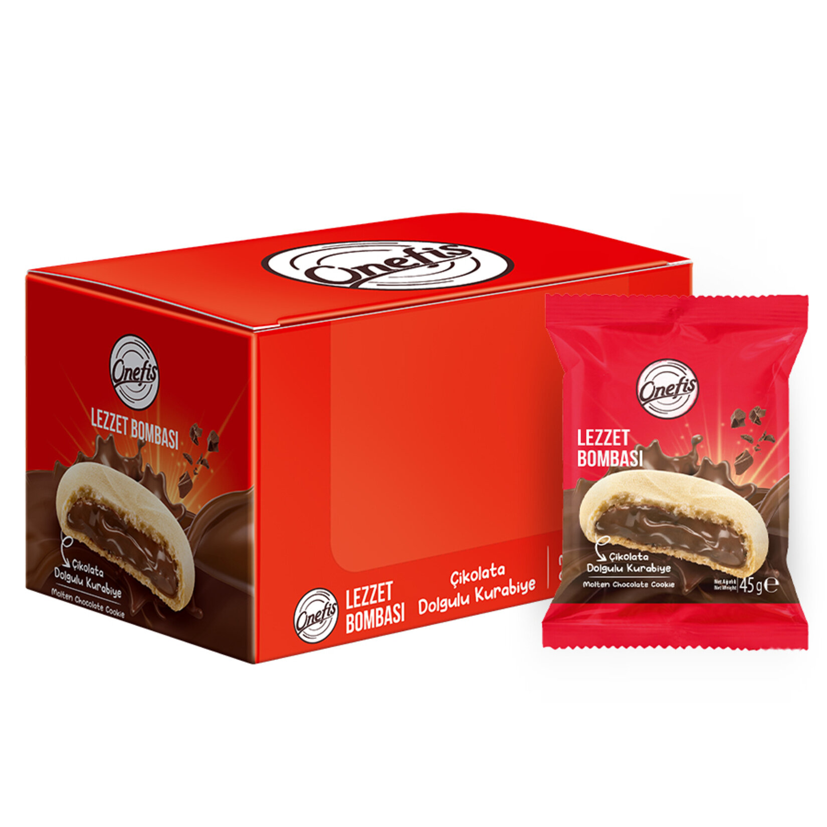 Onefis Lezzet Bombası Çik.Dolgulu Kurabiye 10*45 G