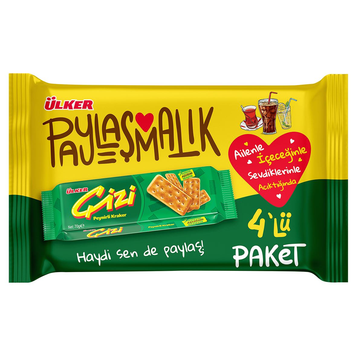 Ülker Çizi Peynirli Kraker 4Lü 280 G