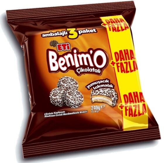 Eti Benimo Çik.Kaplamlı H.Cevizli Bisküvi 3Lü 240G
