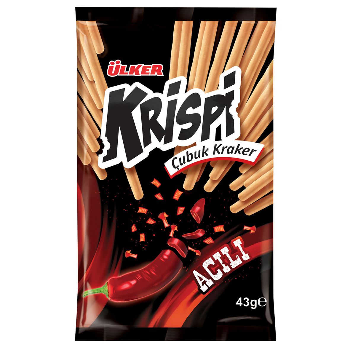 Krispi Acılı Çubuk Kraker 43Gx15