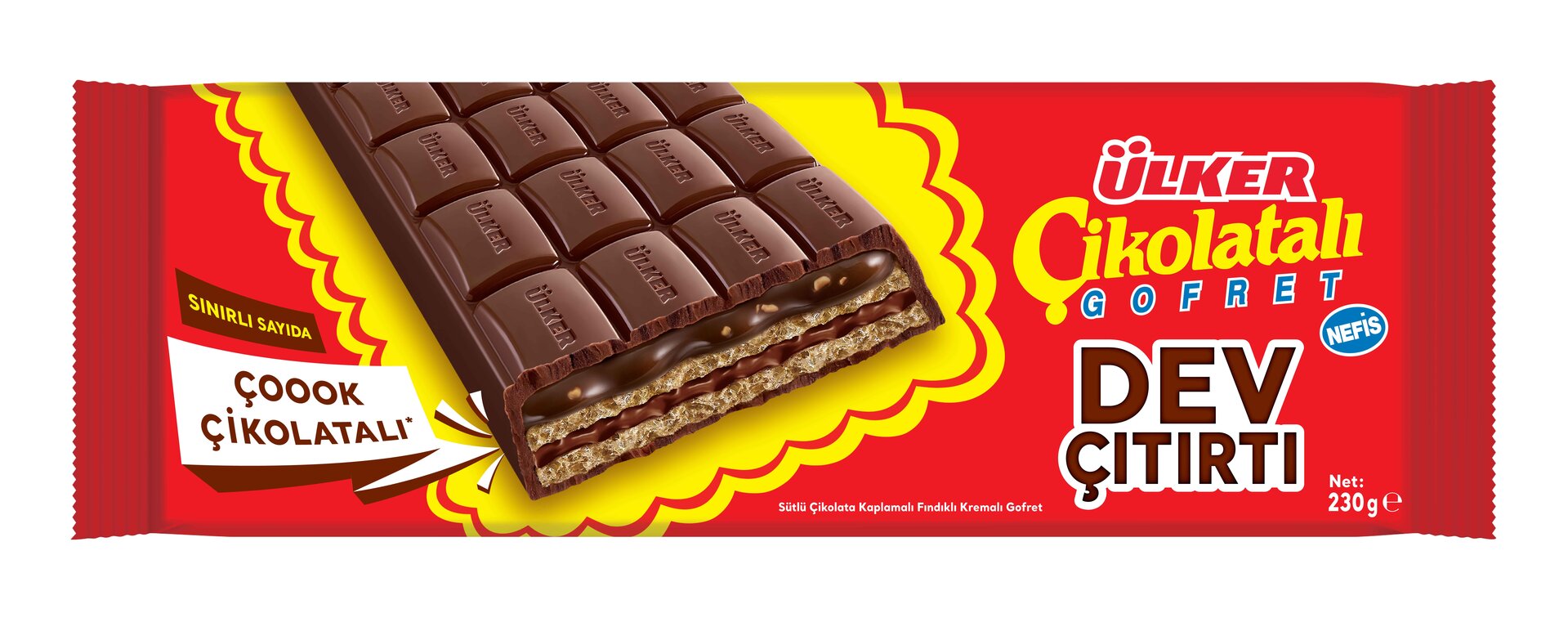 Ülker Çikolatalı Gofret Xxl Dev Çıtırtı 230 G