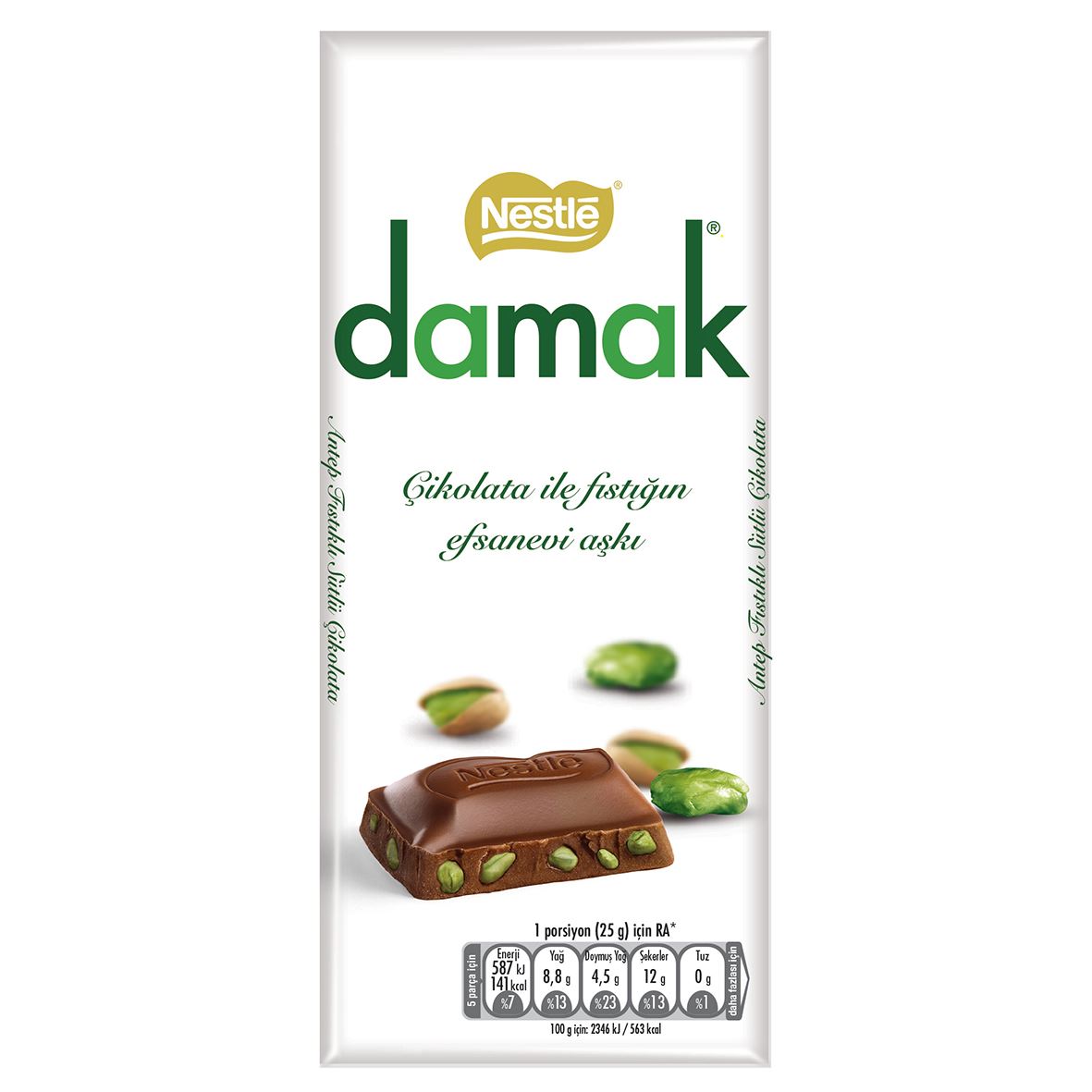 Nestle Damak Antep Fıstıklı Sütlü Çikolata 70 G
