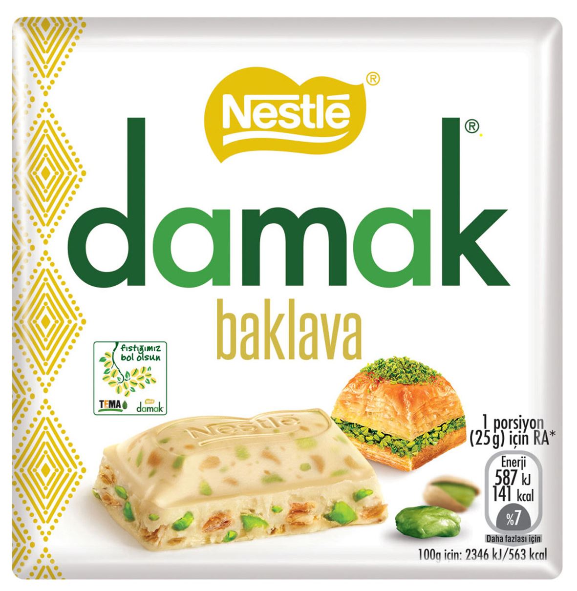 Nestle Damak A.Fıstık.Baklavalı Beyaz Çikolata 60G