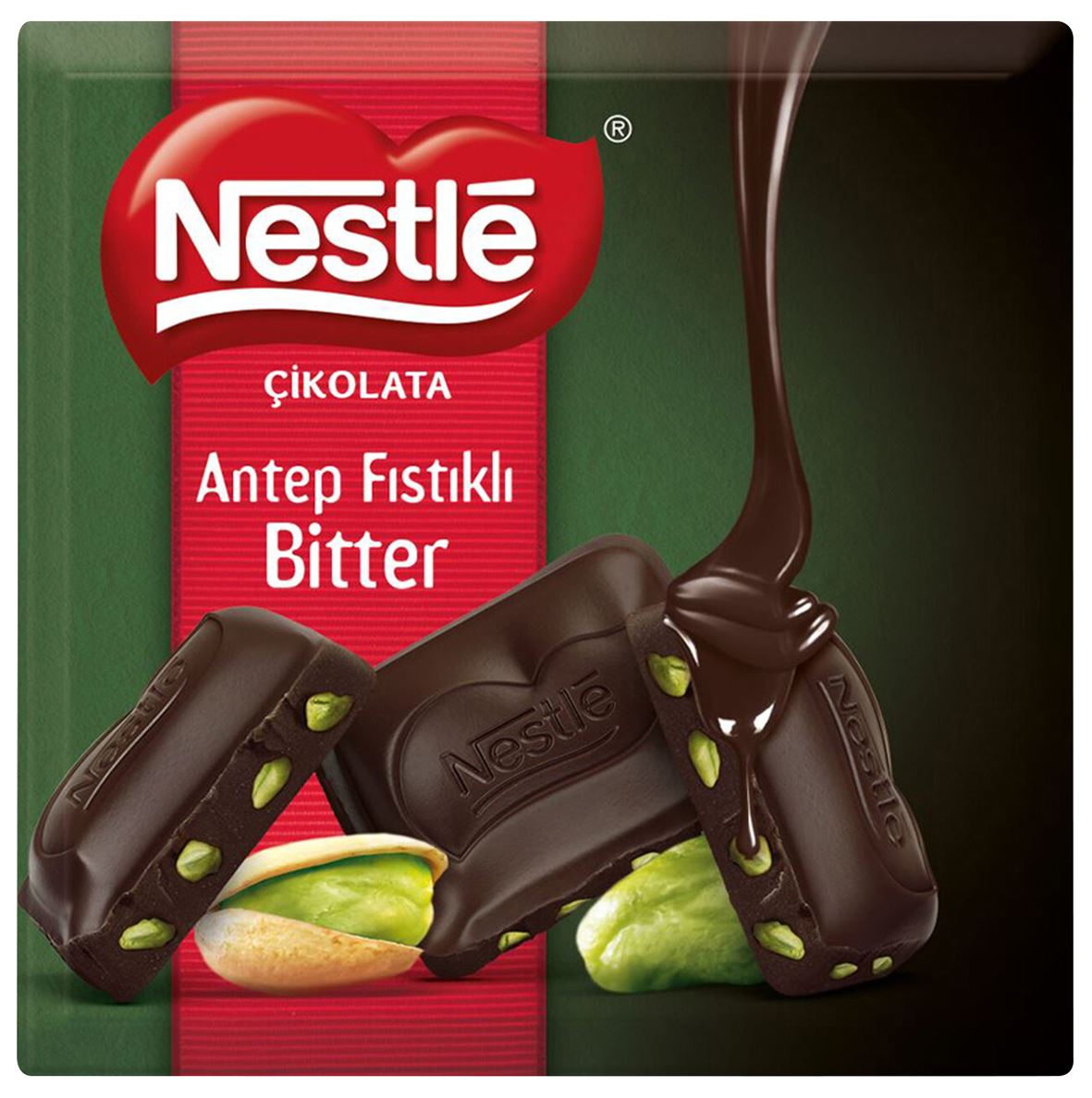 Nestle Antep Fıstıklı Biter Kare Çikolata 60 G