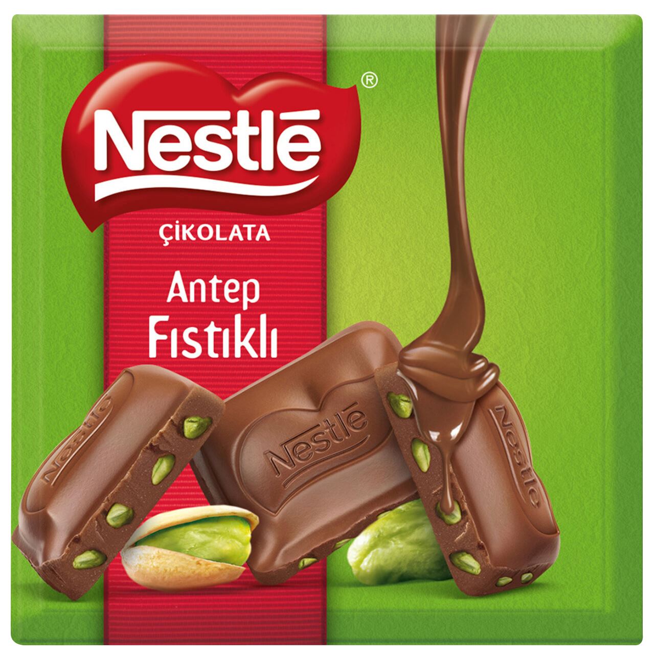 Nestle Antep Fıstıklı Sütlü Kare Çikolata 60 G