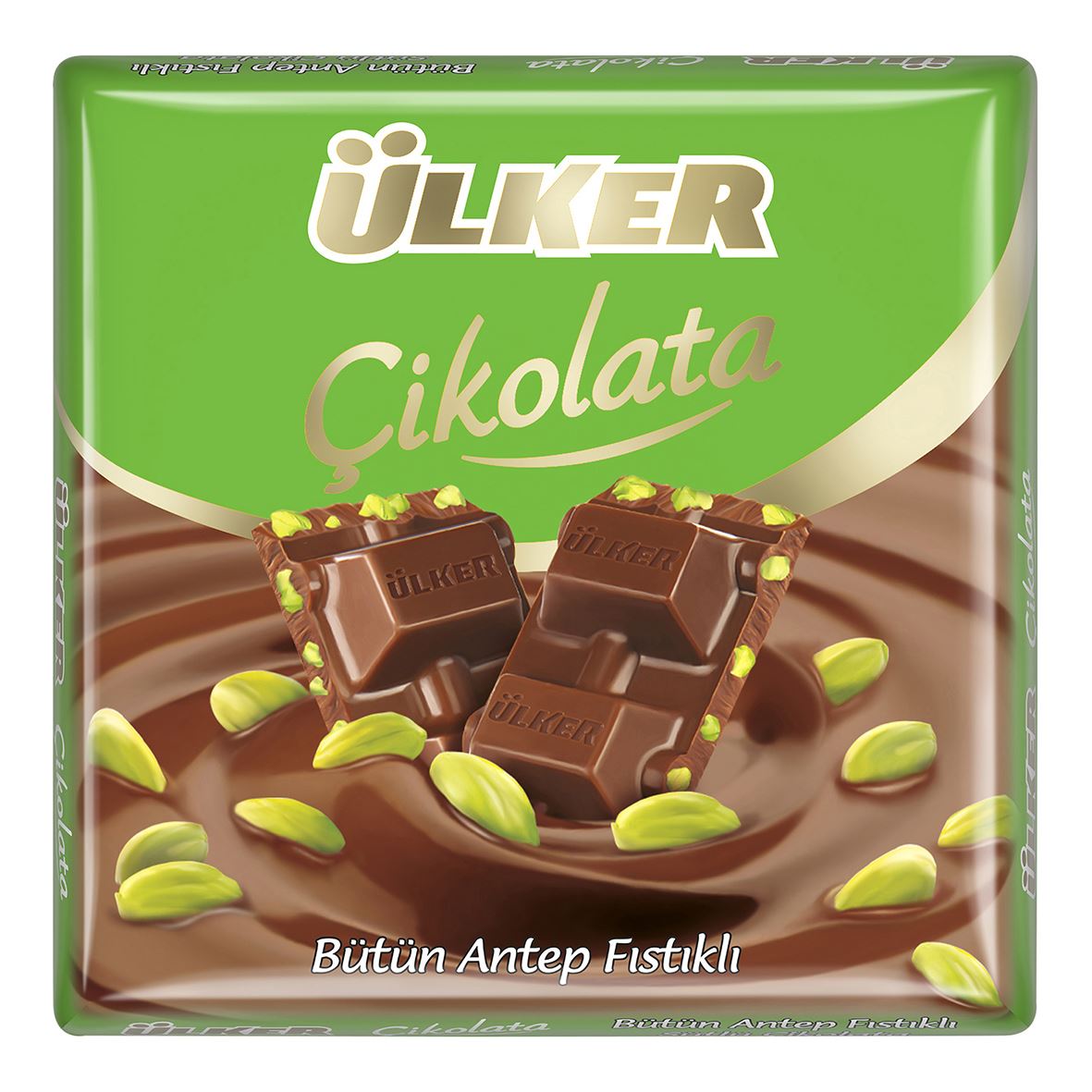 Ülker Bütün Antep Fıstıklı Sütlü Kare Çikolata 65G