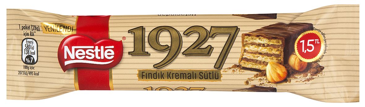 Nestlé 1927 Fındk Kremal Sütlü Çik Kapl Gofret 28G