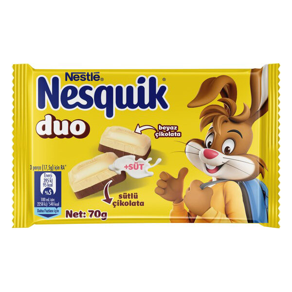 Nestle Nesquık Duo Kare Çikolata 70 G
