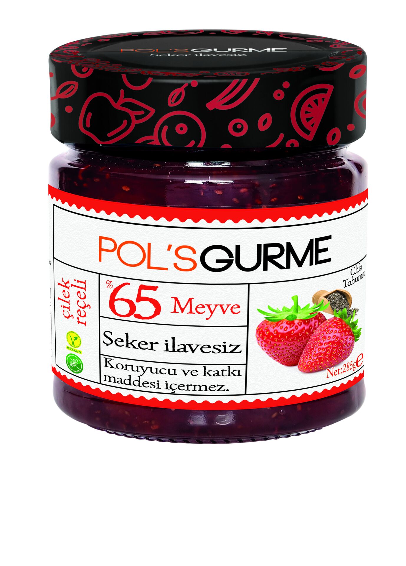 Pol'sgurme Şeker İlavesiz Çilek Reçeli 285 G