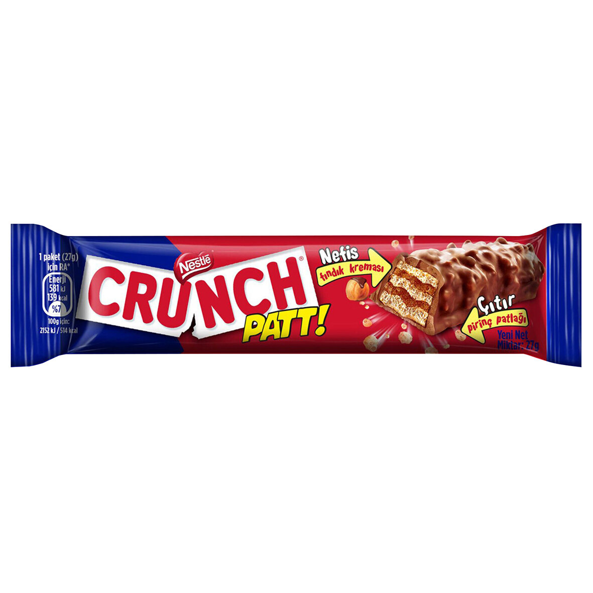 Nestle Crunch Patl.Pirinçli Fındık Krem.Gofret 27G