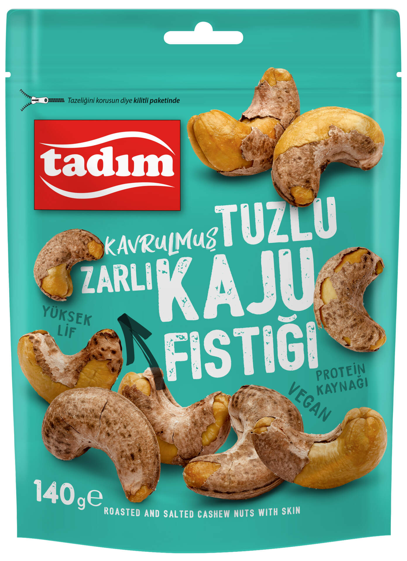 Tadım Kavrulmuş Tuzlu Zarlı Kaju Fıstığı 140 G