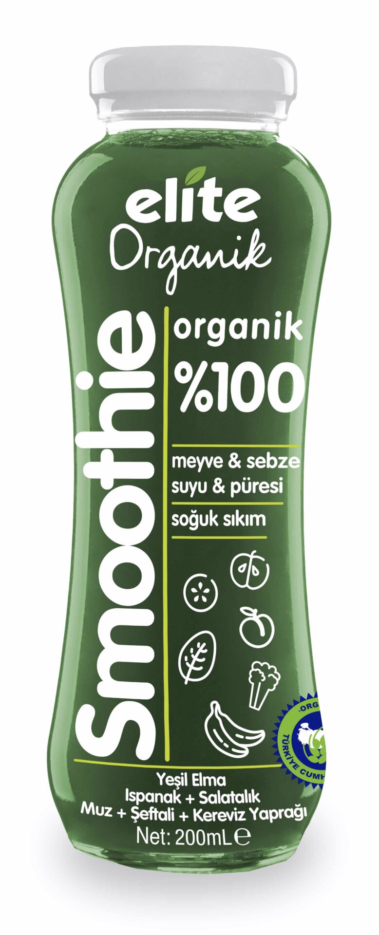 Elite Organik %100 Smoothie Yeşil 200 Ml