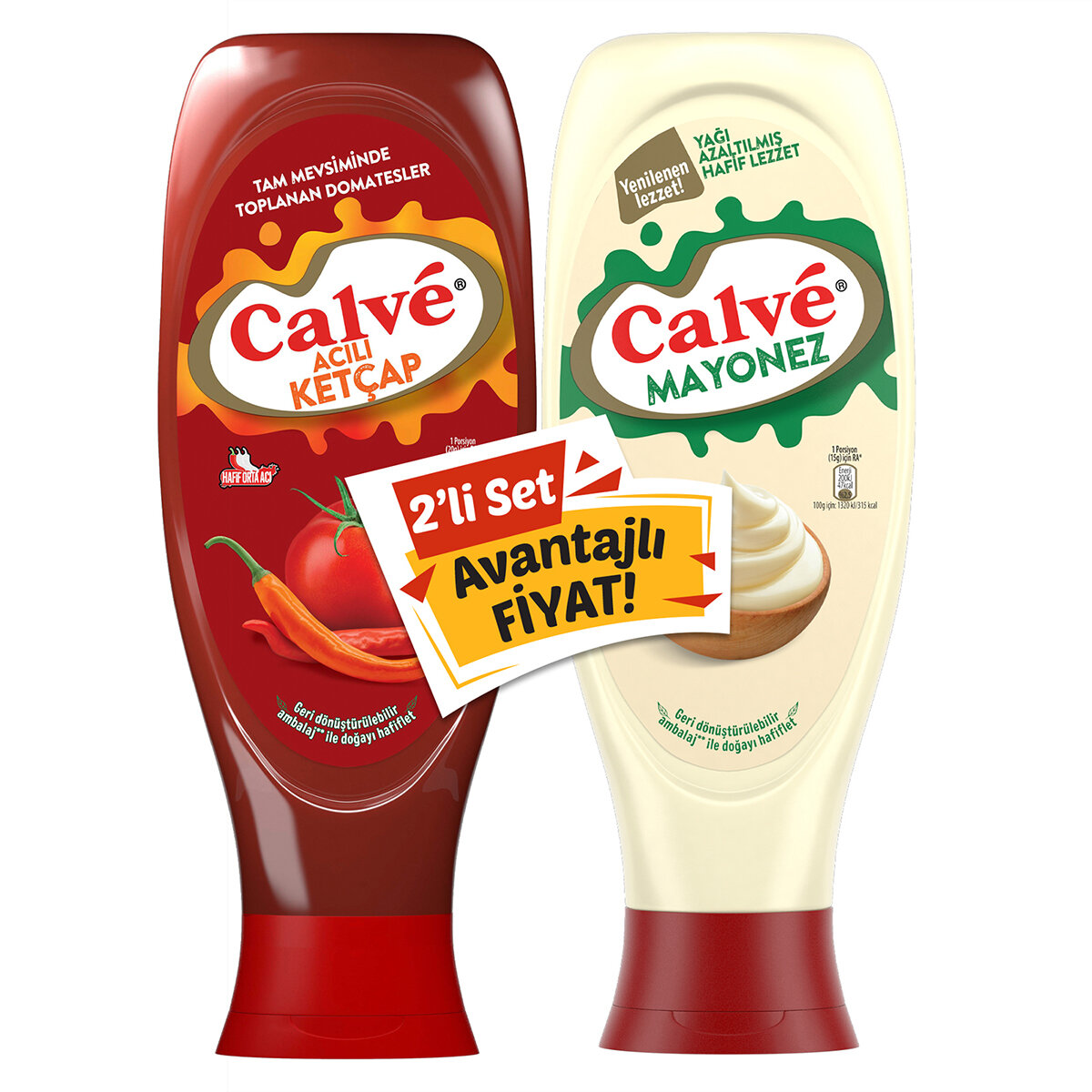 Calve İkili Set Acı Ketçap 610G+Mayonez 540G