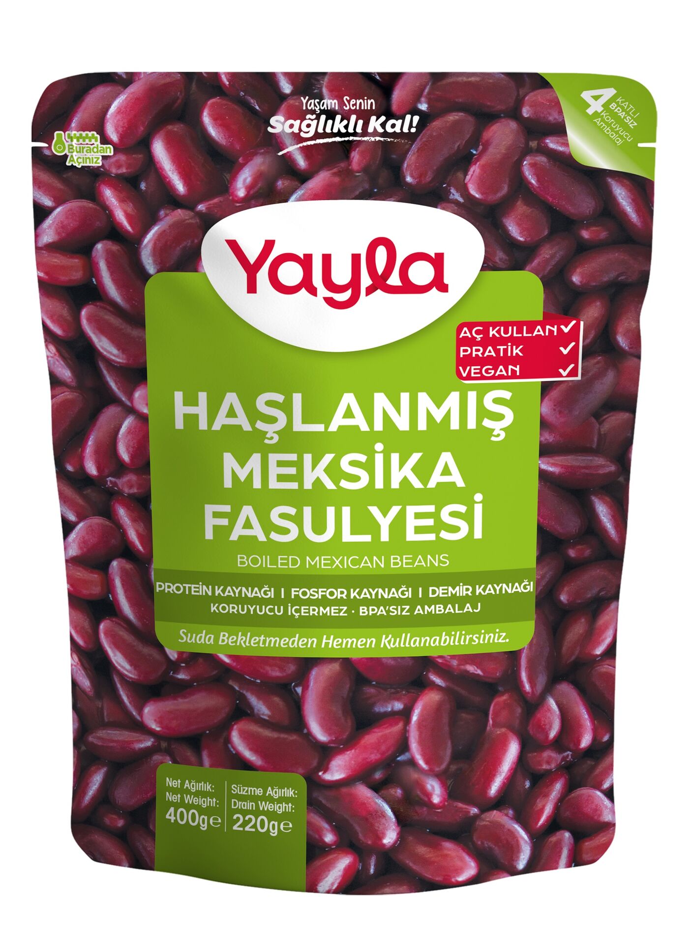 Yayla Haşlanmış Meksika Fasulyesi 400 G