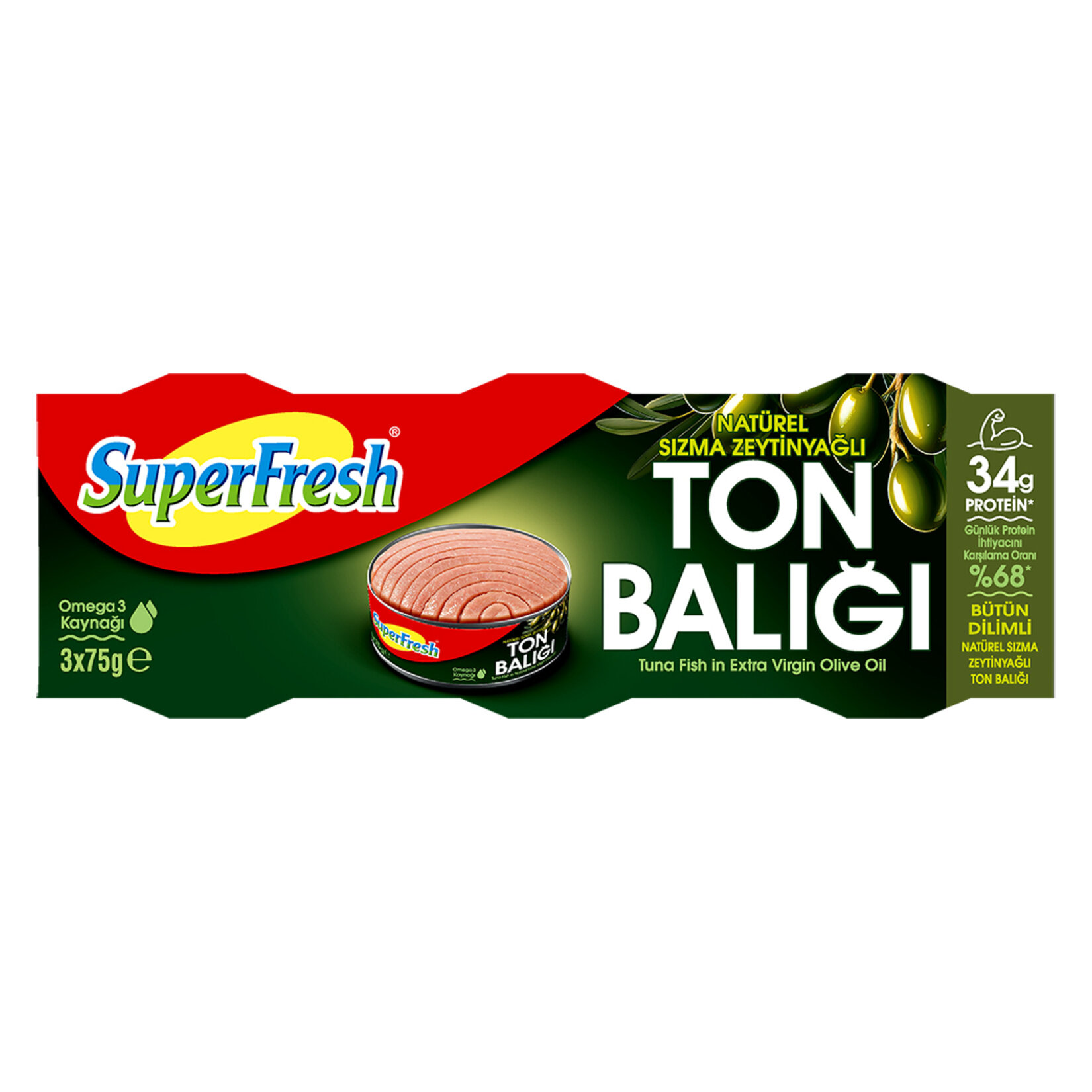Superfresh Ekonomik Zeytinyağlı Ton Balığı 3X75 G