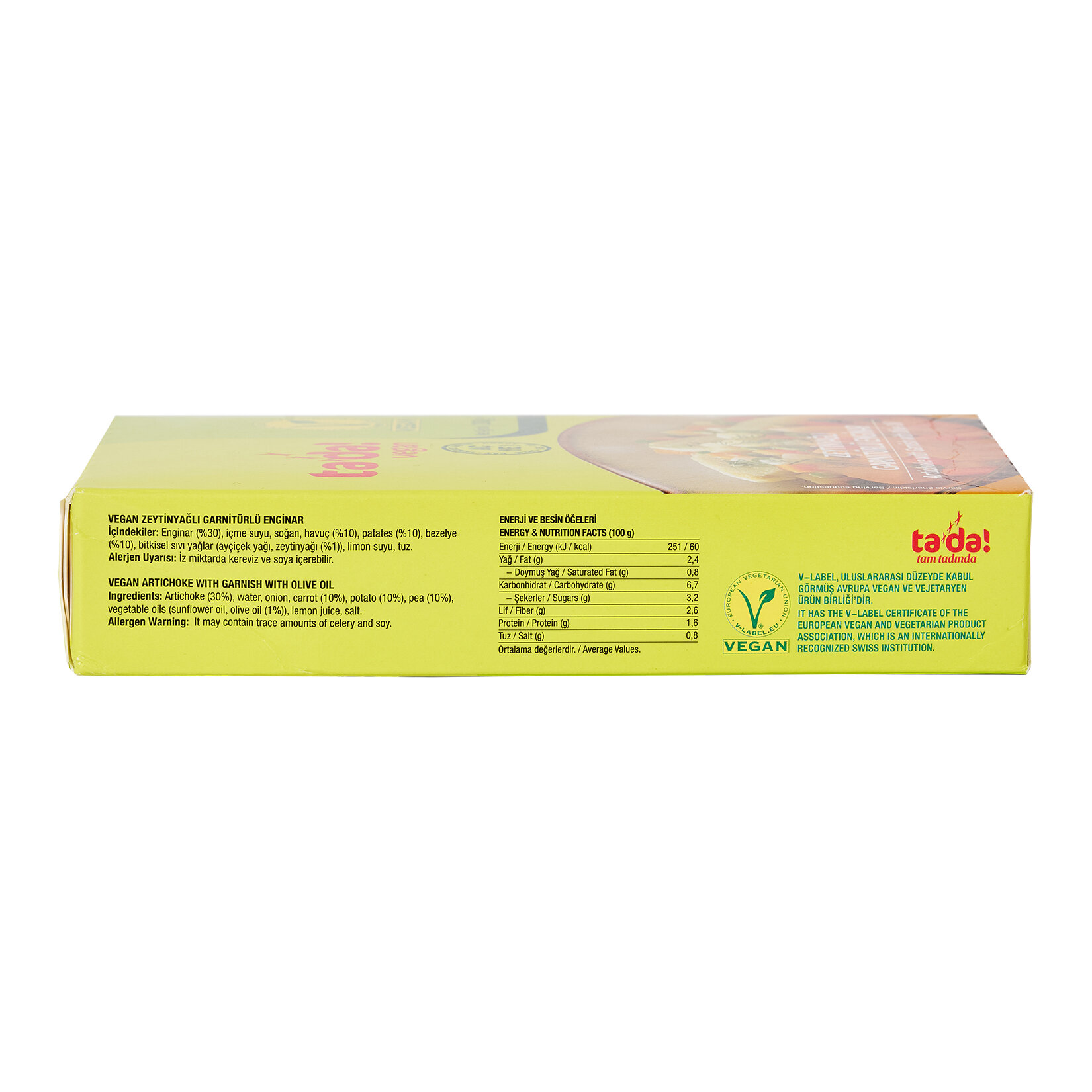 Tada Vegan Zeytinyağlı Garnitürlü Enginar 200 G