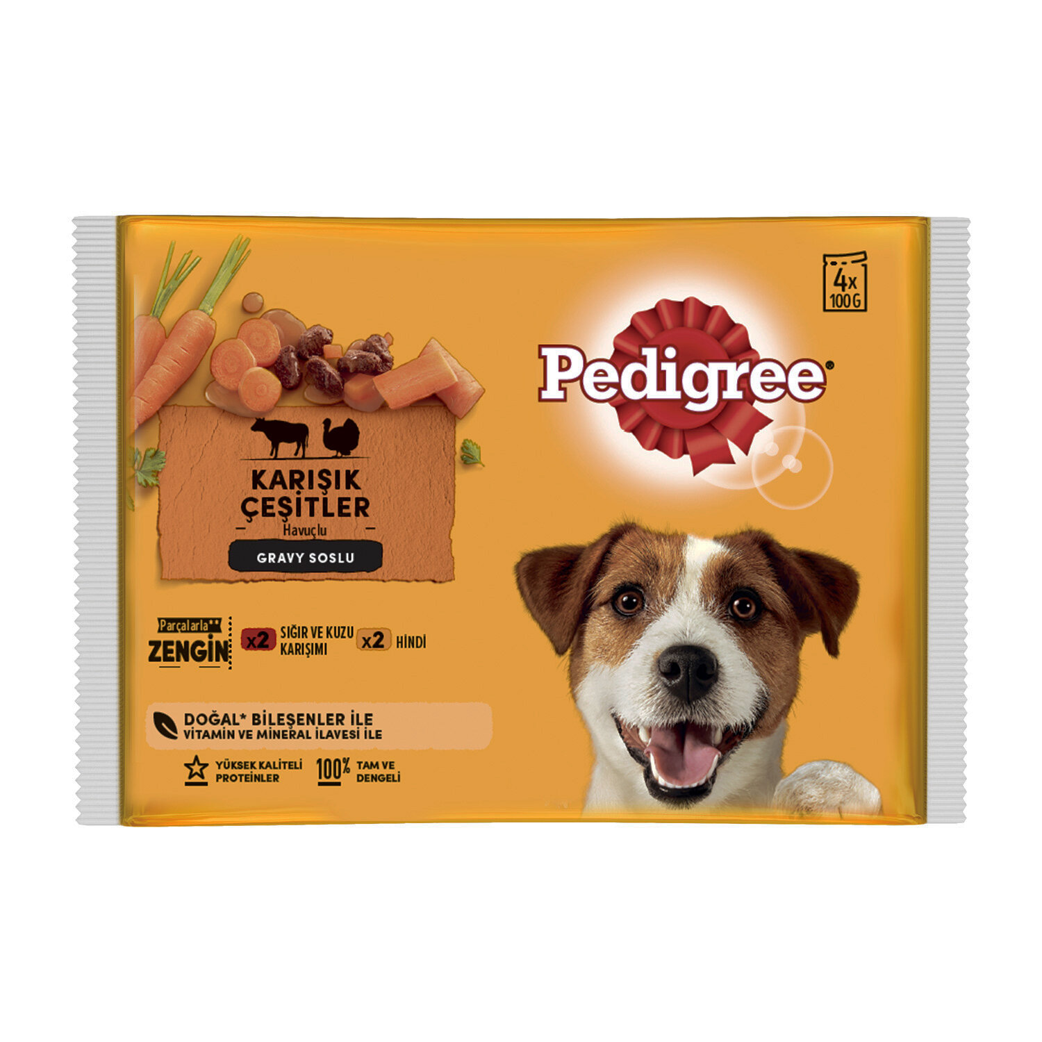 Pedıgree Pouch 4Lü Paket Etli Seçenekleri 4*100 G