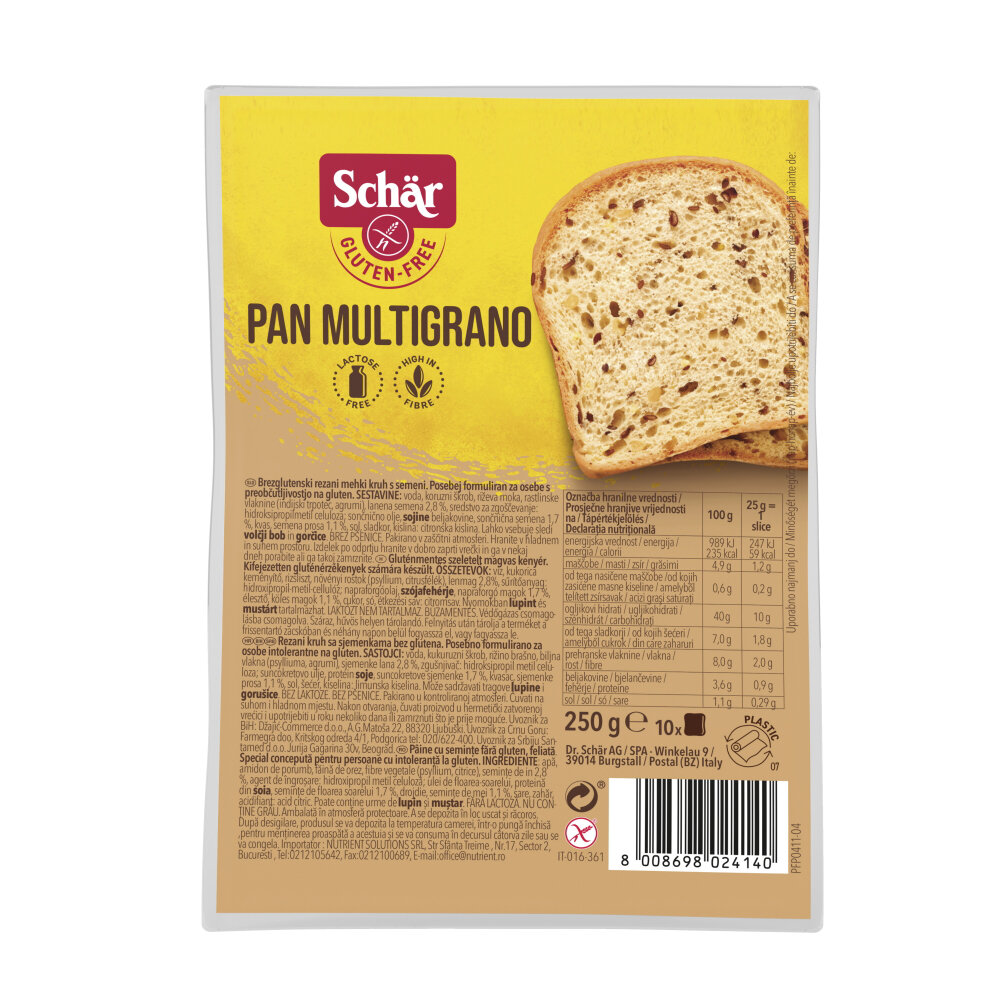 Schar Pan Multıgrano Glutensiz Ekmek 250G