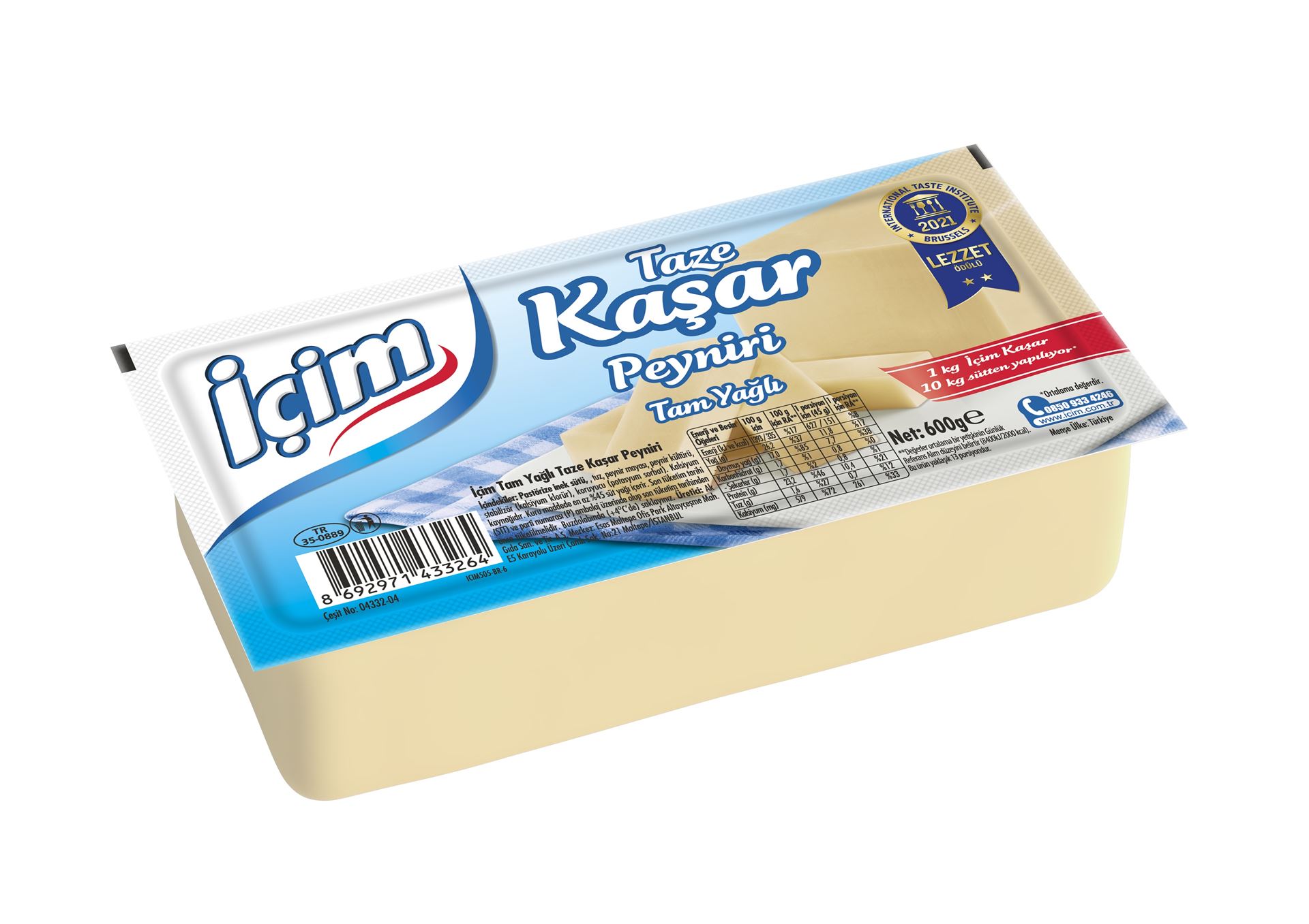 İçim Kaşar Peynir 600 Gr