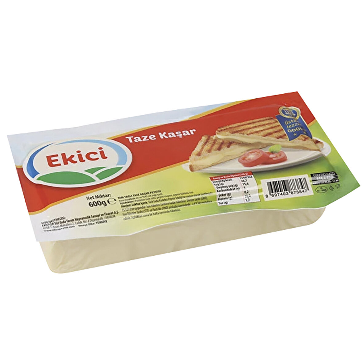 Ekici Tam Yağlı Taze Kaşar Peyniri 600G