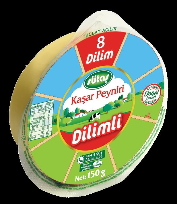 Sütaş Kaşar 8 Dilimli 150 G.